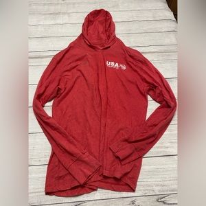 Speedo Hoodie Sweatshirt Mens Size XL Red Pullover Hoodie Sweatshirt